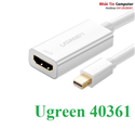 Cáp chuyển đổi Mini Displayport to HDMI hỗ trợ 4Kx2K chính hãng Ugreen 40361 cao cấp màu trắng