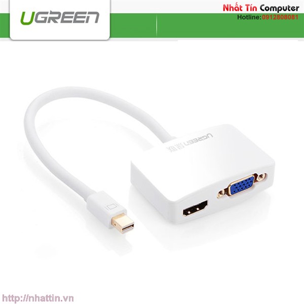 Cáp chuyển đổi Mini Displayport to HDMI và VGA cao cấp chính hãng Ugreen UG-10427