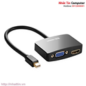 Cáp chuyển đổi Mini Displayport to HDMI và VGA cao cấp chính hãng Ugreen UG-10439