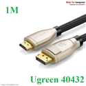 Cáp Displayport to HDMI 2.0 dài 1m hỗ trợ 3D 4K/60Hz chính hãng Ugreen 40432 cao cấp