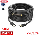 Cáp HDMI 1.4 có IC khuếch đại dài 50M độ phân giải FullHD Unitek Y-C174 cao cấp