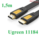 Cáp HDMI 1,5M sợi dẹt hỗ trợ 4Kx2K chính hãng Ugreen 11184