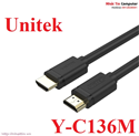 Cáp HDMI 1m hỗ trợ 3D, 4Kx2K chính hãng Unitek Y-C136M cao cấp