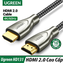 Cáp HDMI 2.0 Carbon 15m chuẩn 4K@60MHz Ugreen 50114 mạ vàng cao cấp
