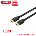 Cáp HDMI 2.0 dài 1,5M độ phân giải 4K@60Hz Unitek C11079ABK-1.5M cao cấp