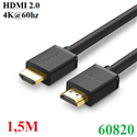 Cáp HDMI 2.0 dài 1,5M hỗ trợ 4K@60Hz 3D/HDR/ARC Ugreen 60820 cao cấp