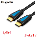 Cáp HDMI 2.0 dài 1,5M hỗ trợ 4K@60Hz Jasoz T-A217/A118 cao cấp