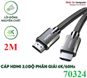 Cáp HDMI 2.0 dài 2m chuẩn 4K@60Hz Ugreen 70324 cao cấp