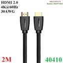 Cáp HDMI 2.0 dài 2m hỗ trợ full HD 4K@60Hz 30AWG chính hãng Ugreen 40410 cao cấp
