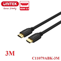 Cáp HDMI 2.0 dài 3M độ phân giải 4K@60Hz Unitek C11079ABK-3M cao cấp