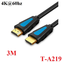 Cáp HDMI 2.0 dài 3M hỗ trợ 4K@60Hz Jasoz T-A219/A118 cao cấp