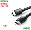 Cáp HDMI 2.0 dài 5M bọc nylon hỗ trợ độ phân giải 4K@60Hz Ugreen 40103 cao cấp