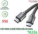 Cáp HDMI 2.0 dài 5m chuẩn 4K@60Hz Ugreen 70326 cao cấp