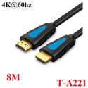 Cáp HDMI 2.0 dài 8M hỗ trợ 4K@60Hz Jasoz T-A221/A118 cao cấp