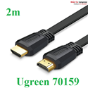 Cáp HDMI 2.0 dẹt dài 2m hỗ trợ 4K@60Hz chính hãng Ugreen 70159 cao cấp