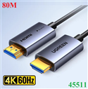 Cáp HDMI 2.0 sợi quang AOC dài 80M hỗ trợ 4K@60Hz Ugreen 45511/HD178 cao cấp