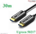 Cáp HDMI 2.0 sợi quang hợp kim kẽm 30m hỗ trợ 4K/60Hz chính hãng Ugreen 50217 cao cấp