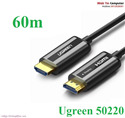 Cáp HDMI 2.0 sợi quang hợp kim kẽm 60m hỗ trợ 4K/60Hz chính hãng Ugreen 50220 cao cấp