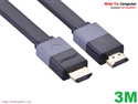 Cáp HDMI mỏng dẹt dài 3m hỗ trợ 3D 4K Chính hãng Ugreen UG-30111