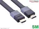Cáp HDMI mỏng dẹt dài 5m cao cấp hỗ trợ 3D 4K Chính hãng Ugreen UG-30112