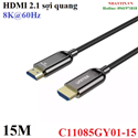 Cáp HDMI to HDMI 2.1 sợi quang AOC Optical Fiber dài 15M độ phân giải 8K@60Hz Unitek C11085GY01-15 cao cấp