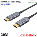 Cáp HDMI to HDMI 2.1 sợi quang Optical Fiber dài 20M độ phân giải 8K@60Hz Unitek C11030DGY cao cấp