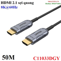 Cáp HDMI to HDMI 2.1 sợi quang Optical Fiber dài 50M độ phân giải 8K@60Hz Unitek C11033DGY cao cấp
