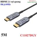 Cáp HDMI to HDMI 2.1 sợi quang Optical Fiber dài 5M độ phân giải 8K@60Hz Unitek C11027DGY cao cấp