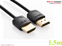 Cáp HDMI Ugreen Ultra Slim 1,5m chính hãng Hỗ trợ 3D, 4K x 2K, HD1080P 11198