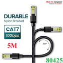Cáp mạng Cat7 vỏ bọc Nylon dài 5M băng thông 10Gbps 600MHZ Ugreen 80425 cao cấp