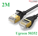 Cáp mạng đúc sẵn Cat6a bọc dù dài 2m chính hãng Ugreen 50352 cao cấp