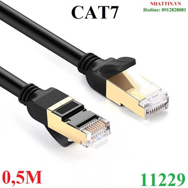Cáp mạng đúc sẵn Cat7 dài 0,5m tròn chính hãng Ugreen 11229