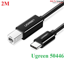 Cáp máy in USB 2.0 Type-C to USB Type-B dài 2M Ugreen 50446 (Màu đen)