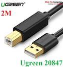 Cáp máy in USB 2.0 dài 2m Ugreen 20847 cao cấp