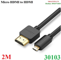 Cáp Micro HDMI to HDMI dài 2m hỗ trợ 4K@60Hz Ugreen 30103 cao cấp