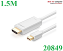 Cáp Mini DisplayPort (Thunderbolt) to HDMI dài 1.5M độ phân giải 4K Ugreen 20849 chính hãng (Màu Trắng)