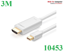 Cáp Mini DisplayPort (Thunderbolt) to HDMI dài 3M độ phân giải 4K Ugreen 10453 chính hãng (Màu Trắng)