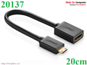 Cáp nối dài mini HDMI to HDMI dài 20cm chính hãng Ugreen UG-20137