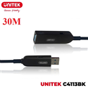 Cáp nối dài USB 3.0 âm dương sợi quang AOC dài 30M Unitek C4113BK-30 Cao Cấp