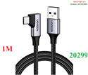 Cáp sạc, dữ liệu USB-A 3.0 to USB Type-C bẻ góc 90 độ dài 1M Ugreen 20299 cao cấp