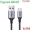 Cáp sạc, dữ liệu USB to Micro USB dài 0.5M bọc dù Ugreen 60145 cao cấp (sạc nhanh QC 3.0)