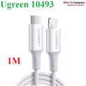 Cáp sạc, dữ liệu USB Type-C to Lightning dài 1m chuẩn MFI Apple, sạc nhanh 3A Ugreen 10493 (Trắng)