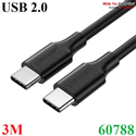 Cáp sạc, dữ liệu USB Type-C to Type-C 2.0 dài 3M 3A hỗ trợ PD/QC 60W Ugreen 60788 cao cấp