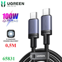 Cáp sạc nhanh 100W/5A USB Type-C to USB Type-C dài 0,5M Ugreen 65831 cao cấp