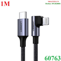 Cáp sạc USB Type-C to Lightning dài 1M bẻ góc 90 độ chuẩn MFI Apple, sạc nhanh 3A Ugreen 60763 cao cấp