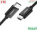 Cáp sạc USB Type-C to Mini USB dài 1m chính hãng Ugreen 50445 màu đen cao cấp