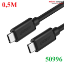 Cáp sạc và truyền dữ liệu USB type-C 2 đầu dương dài 0,5m chính hãng Ugreen 50996 cao cấp