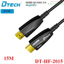 Cáp tín hiệu HDMI 2.0 sợi quang hỗ trợ 4K@60Hz dài 15M Dtech DT-HF-2015 cao cấp
