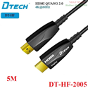 Cáp tín hiệu HDMI 2.0 sợi quang hỗ trợ 4K@60Hz dài 5M Dtech DT-HF-2005 cao cấp