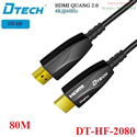 Cáp tín hiệu HDMI 2.0 sợi quang hỗ trợ 4K@60Hz dài 80M Dtech DT-HF-2080 cao cấp